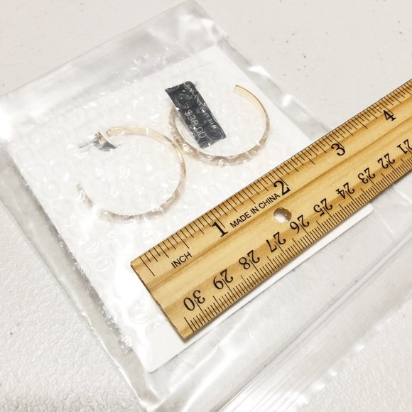 Banana Republic Hoop Earrings Silver - Picture 2 of 2